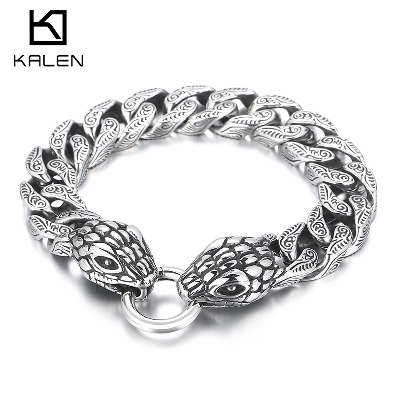 Men Accessories Bd - 남성용 칼렌 15mm 뱀 팔찌 빈티지