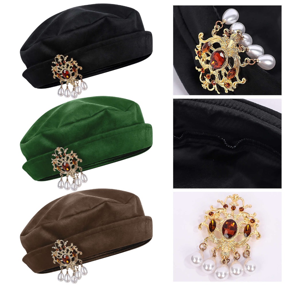 Men'S Accessories Vintage - 남성 중세 튜더 베레모 모자 르네상스