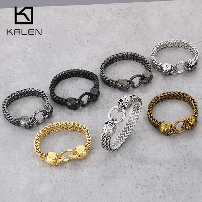 Men Accessories Bd - KALEN 펑크 스테인레스 스틸 해골 매력