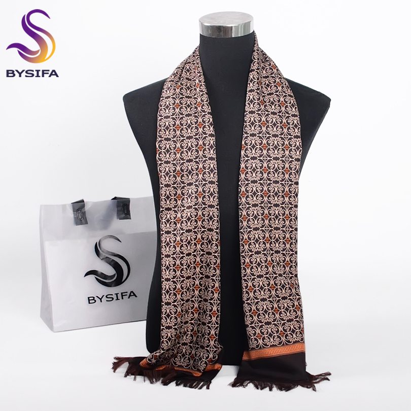 Men Accessories Brand - [BYSIFA] 겨울 커피 골드 남성 스카프