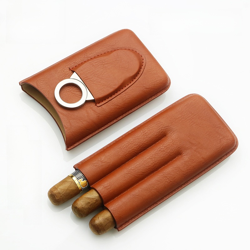 Cigar Cutter Set - 휴대용 시가 박스 세트(2개) - 가죽