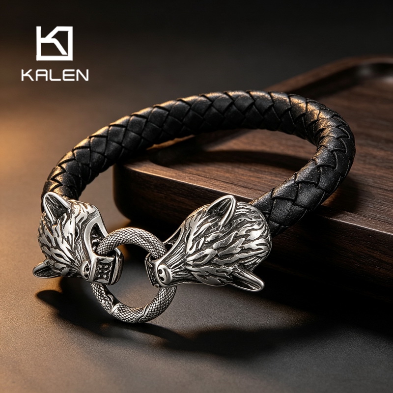 Men Accessories Bd - 칼렌 스테인레스 스틸 바이킹 늑대 머리