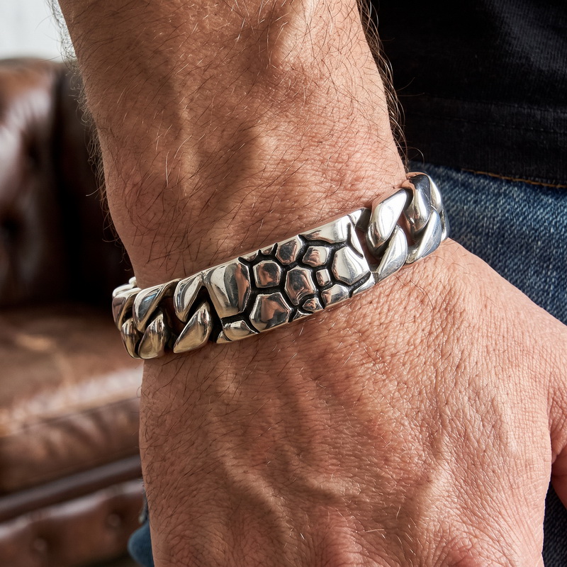 Men Accessories Bd - KALEN 빈티지 스테인리스 스틸 커브 체인