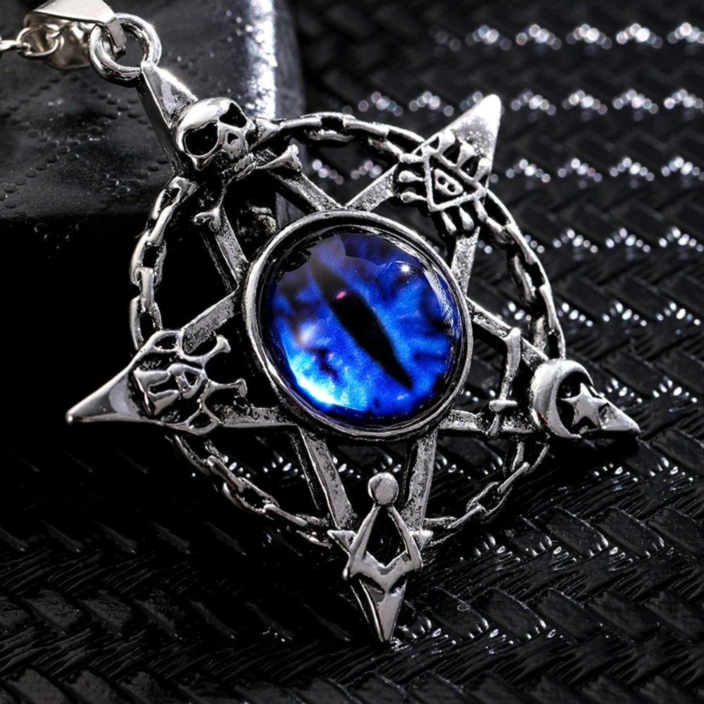 Men Accessories Necklace - 남녀공용 오각별 모양의 악마의 눈 펜던트
