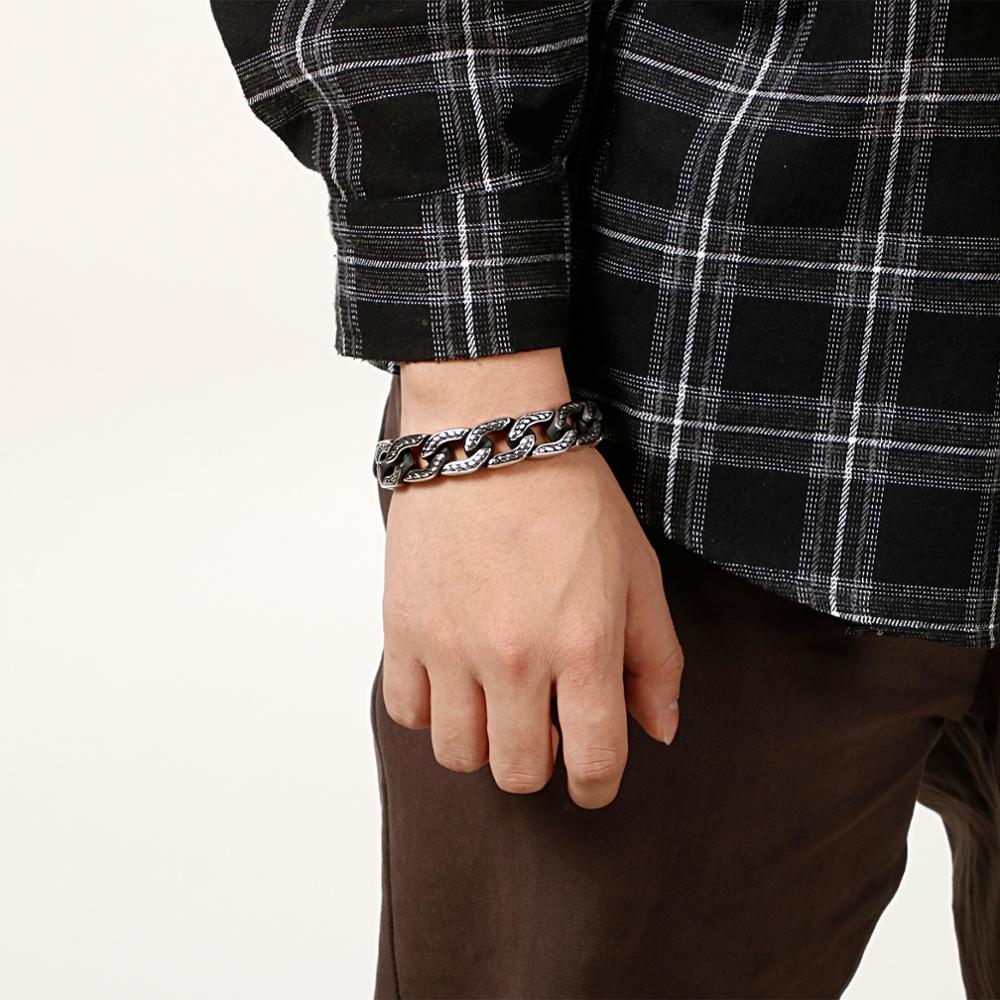 Kalen 펑크 체인 스컬 팔찌 스테인레스 스틸 팔찌, - Men Accessories Bd 리뷰 및 가격