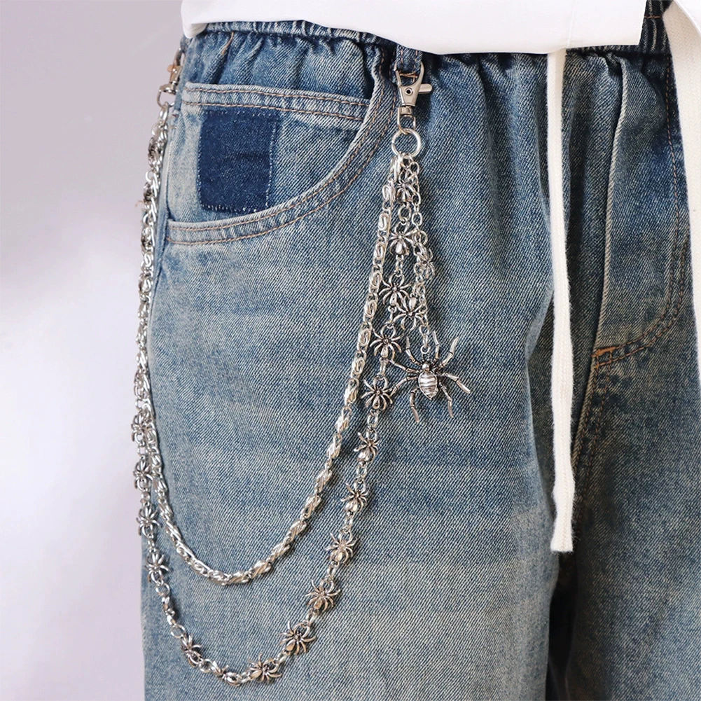스파이더 고딕 다크 더블 레이어 데님 허리 체인 펑크  - Men'S Accessories For Jeans 리뷰 및 가격