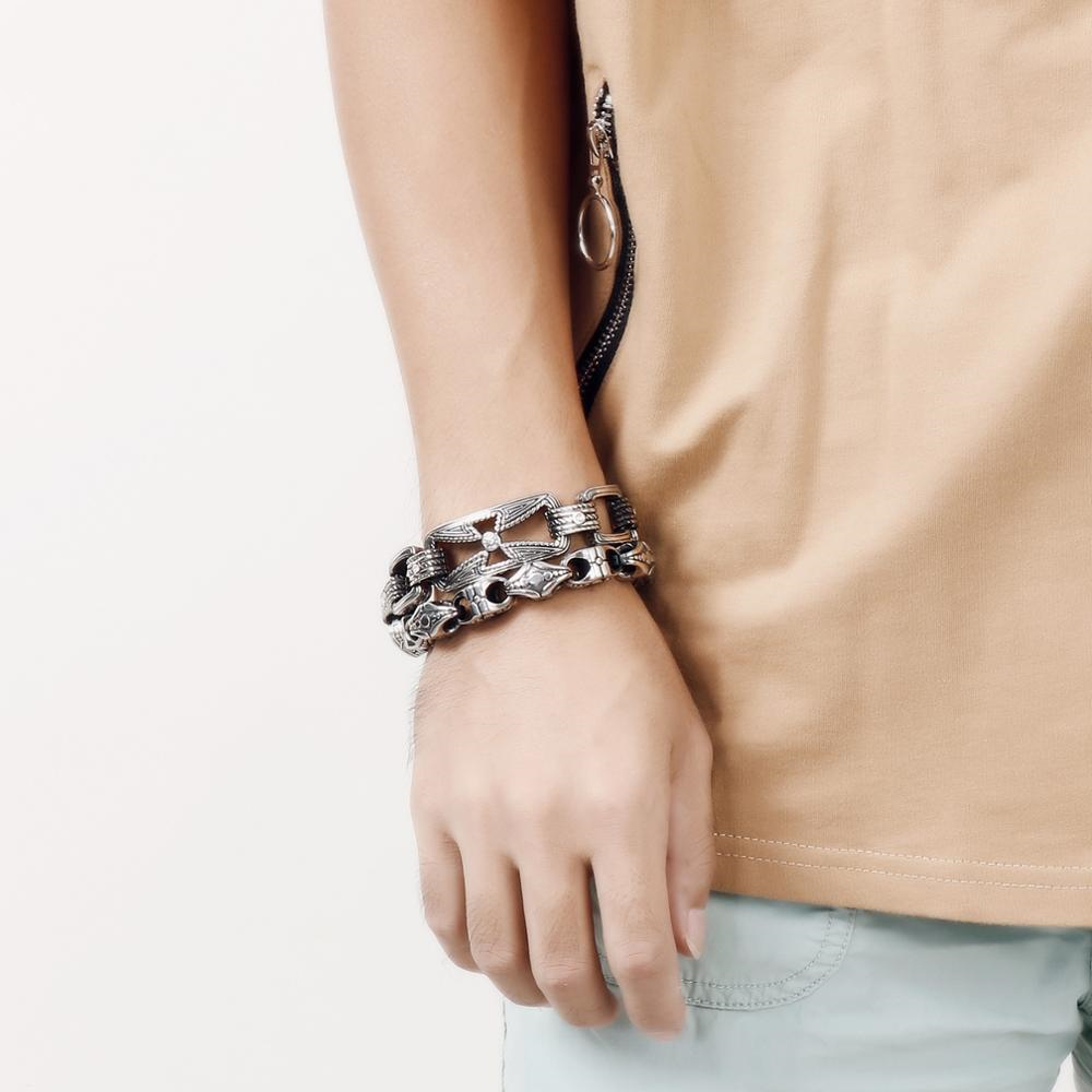 KALEN 펑크 크로스 팔찌 남자 스테인레스 스틸 21 - Men Accessories Bd 리뷰 및 가격