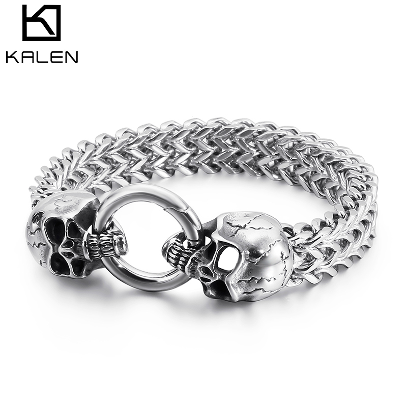 KALEN 펑크 스테인레스 스틸 해골 매력 팔찌 남성용 - Men Accessories Bd 리뷰 및 가격
