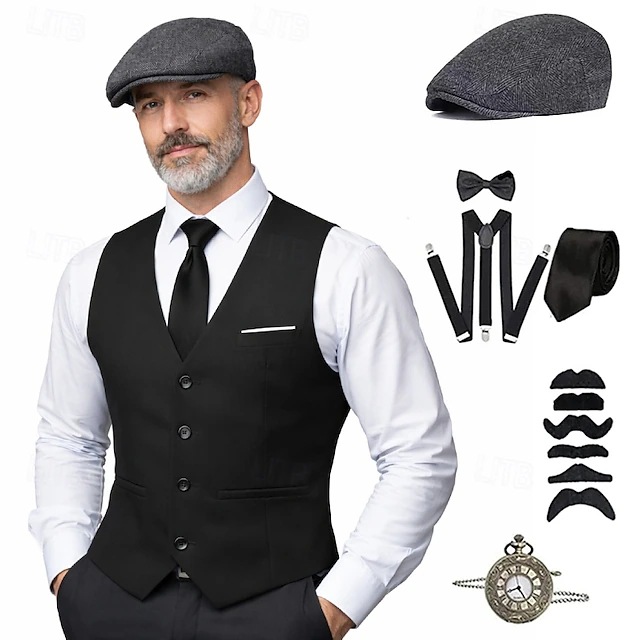 플러스 사이즈 남성용 1920년대 로어링 개츠비 갱스터 - Men'S Accessories Vintage 리뷰 및 가격