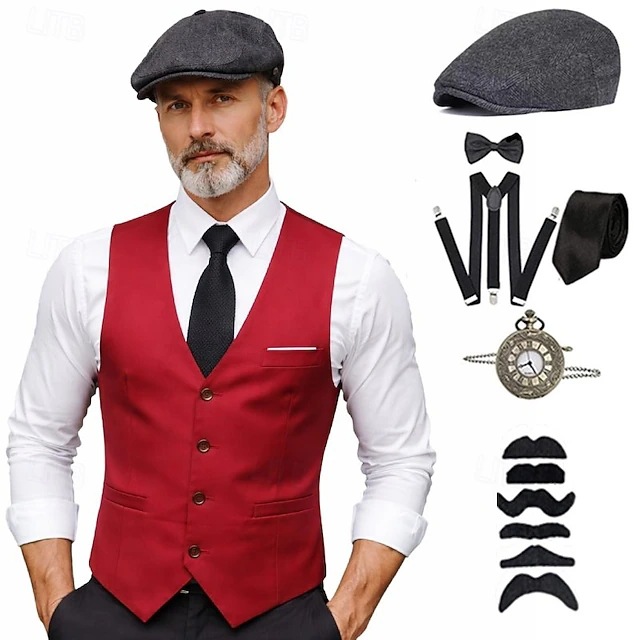 플러스 사이즈 남성용 1920년대 로어링 개츠비 갱스터 - Men'S Accessories Vintage 리뷰 및 가격