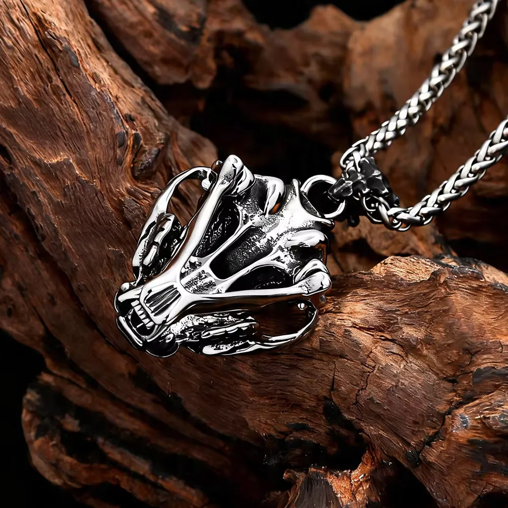 빈티지 세이버 투스티드 타이거 해골 펜던트 목걸이 스테 - Men Accessories Necklace 리뷰 및 가격