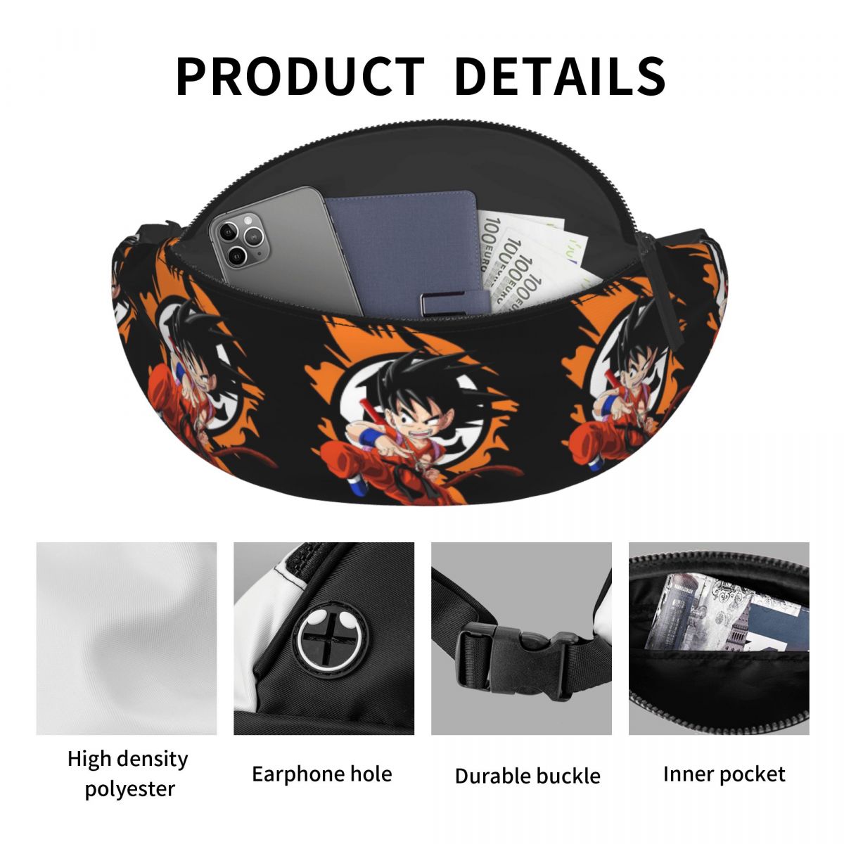 커스텀 손오공 Z 패니팩 남녀공용 애니메이션 드래곤볼Z - Men Accessories Gadgets 리뷰 및 가격