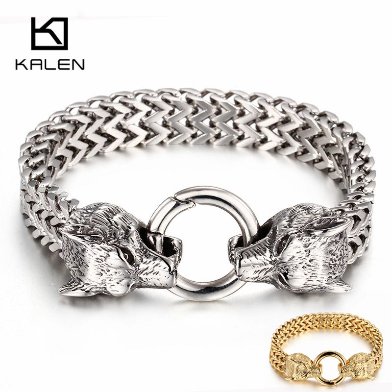 KALEN 19-23cm 락 바이킹 울프 참 브레이슬릿 - Men Accessories Bd 리뷰 및 가격