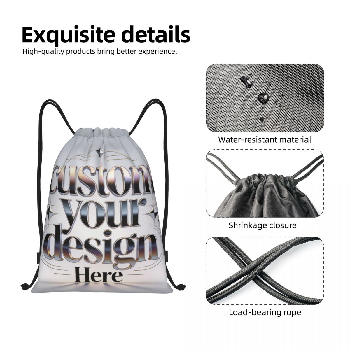 사용자 정의 사진 로고 텍스트 드로스트링 배낭 가방 남 - Men Accessories Shop 리뷰 및 가격