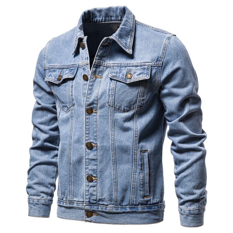 2025 가을 남성 솔리드 데님 재킷 패션 오토바이 빈 - Men'S Accessories For Jeans 리뷰 및 가격