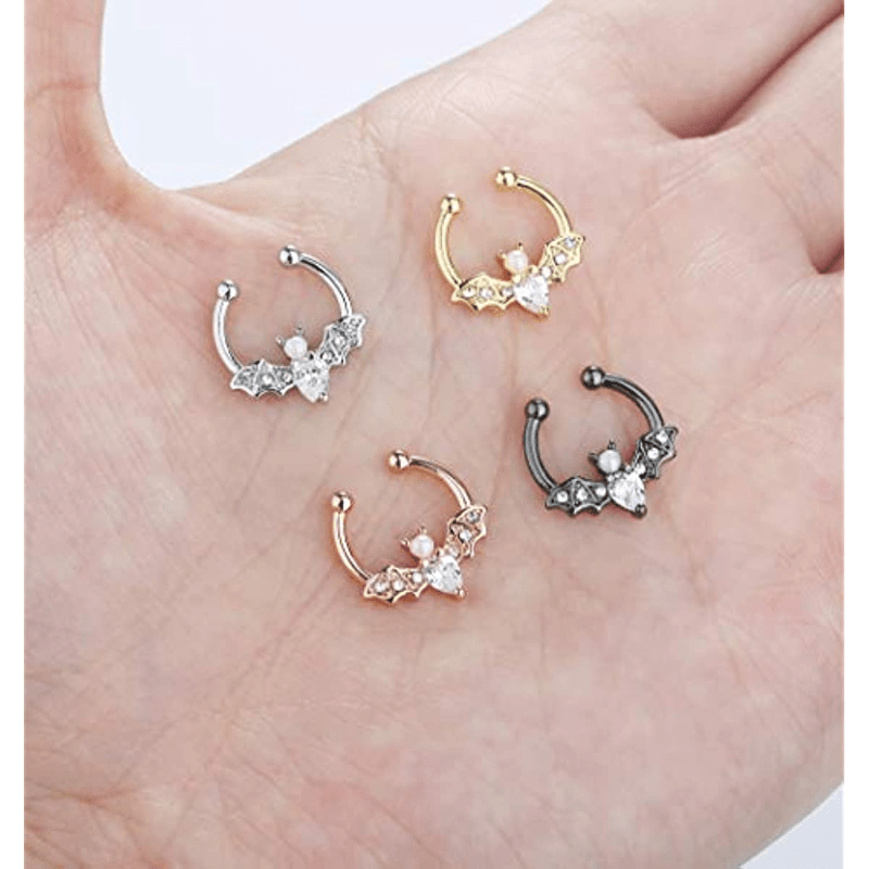 EVISPOL 귀여운 할로윈 박쥐 가짜 Septum 반 - Men Accessories Ring 리뷰 및 가격