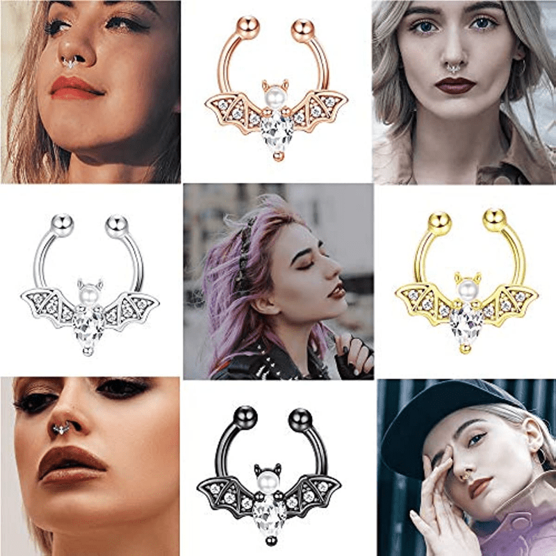 EVISPOL 귀여운 할로윈 박쥐 가짜 Septum 반 - Men Accessories Ring 리뷰 및 가격