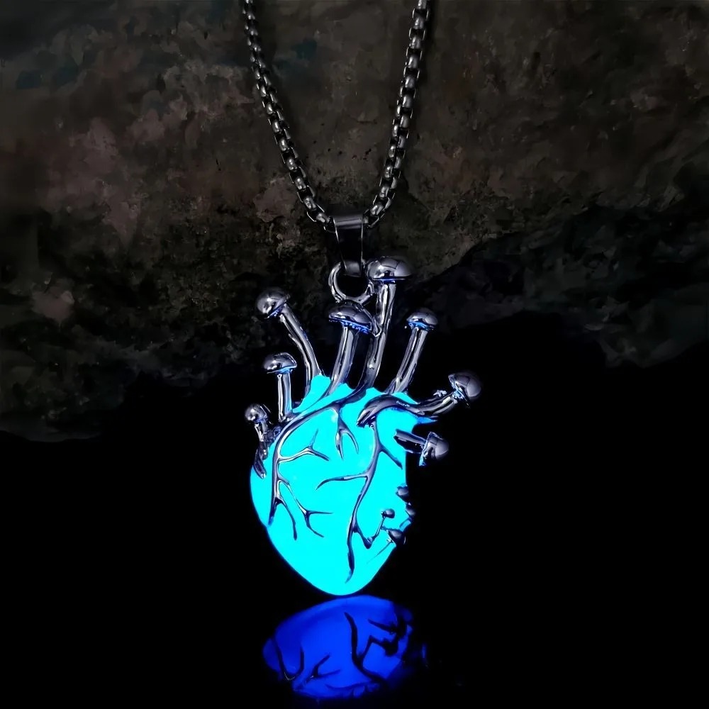 하트 모양 야광 아연 합금 펜던트 목걸이, 남녀 공용  - Men Accessories Locket 리뷰 및 가격